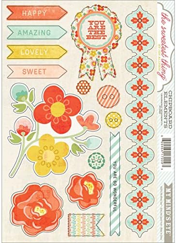The Sweetest Thing Tangerine Chipboard Elements-Wonderful