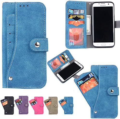 WITCASE Samsung S7 edge Wallet Case - Samsung galaxy S7 edge Case Pu Leather - Card Slot - Ultra Slim (Blue)