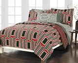 Graphic Geometrics Red Black Gray Cotton Bed in a Bag