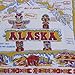 Red and White Kitchen Company Alaska State Souvenir Dish Towel