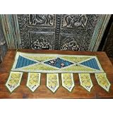 Sap Green Beads Sari Toran Wall Tapestry Topper Valance Free Shipp