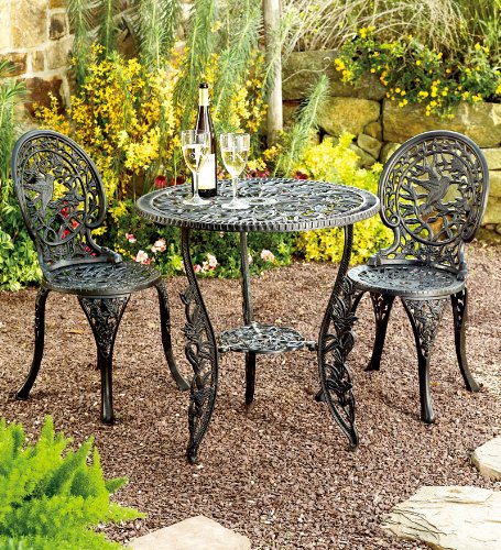 Hummingbird Aluminum Table and Chairs Bistro Set