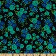 58 Wide Stretch Rayon Blend Jersey Knit Floral Black Blue Fabric By The Yard