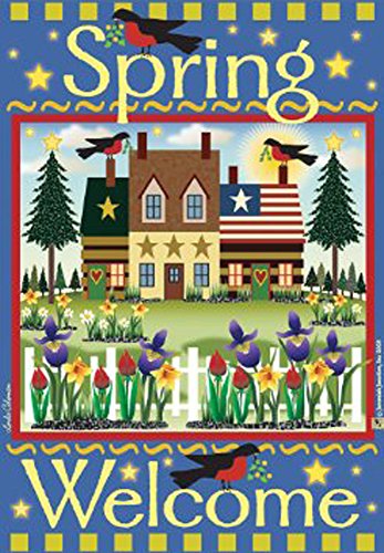 Spring Welcome House Flag