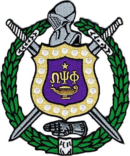 Omega Psi Phi Escutcheon Shield Wreath Iron-On Patch [5"]