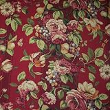 54" Wide Fabric Raymond Waites Campagna Red Rhubarb Fabric By the Yard
