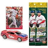 Philadelphia Phillies 2008 MLB Dodge Charger with Ryan Howard Card & Two Packs of 2008 Upper Deck Series 2 Fat Packs