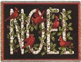 Cardinal Noel (Christmas) Woven Throw Blanket