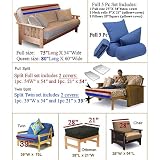 Chair futon cover corduroy charcoal woven ready made.