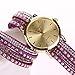 Bestpriceam® New Women Crystal Rivet Bracelet Quartz Braided Winding Wrap Wrist Watch