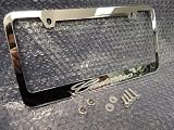 Lowest Price Cadillac Chrome Metal License Plate Frame with Logo Screw Caps
