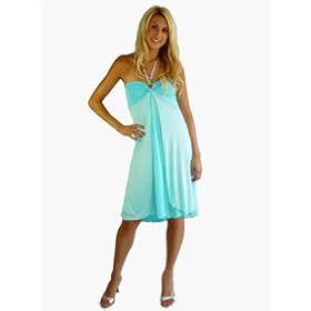 Sweetees Turquoise Chloe Halter Dress