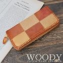 WOODY 牛革 ハンドメイド パッチワークウォレット ラウンドファスナー ラウンドジップ 長財布 牛革 パッチワーク レザー 革 ウォレット お財布 サイフ 財布 メンズ レディース 男性 女性 人気 長サイフ 本革
