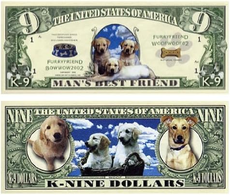 Pug (tan) "A House is Not a Home without a Pug" v3 Dog Sign featuring the art of Scott Rogers w/ Double Bonus - Novelty Man's Best Friend 9 Dollar Bill and "Thanks a Million" Million Dollar Bill