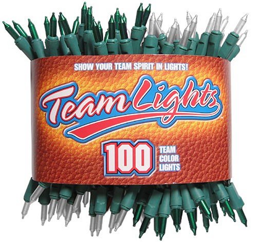 TeamLights Green and White Decorative Light String in Sports Package