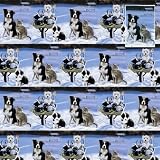 Gathering Winter Fuel Border Collie Westie & Cat Christmas Wrapping Paper
