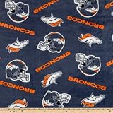 60'' Wide NFL Fleece Denver Broncos Blue/Orange Fabric By The Yard