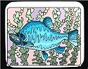 Decorated Mouse Pad with blue, turquoise, ocean, fish, underwater, wide, seaweed, mouth, swim