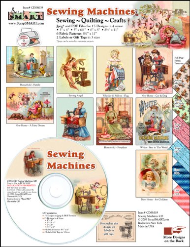 ScrapSMART - Sewing Machines Vintage Collection Software in Jpeg and PDF Files (CDSM119)