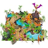 100 Piece Dinosaur and Cave Man Prehistoric Playset with Play Mat and Storage Container by Imagination Generation