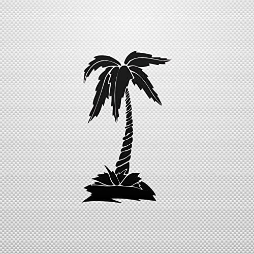 Stickers Decal Coconut Tree Weatherproof Motorbikes Activity Permane Black (14 X 8.17 In)