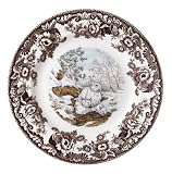 Spode Woodland American Wildlife Collection Winter Scene Salad Plate 8 inch - Snowshoe Rabbit