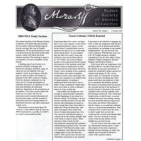 Mozart Society of America Newsletter by