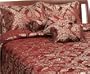 Floral Leaf 7 Piece Jacquard Queen Comforter Set, Burgundy