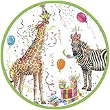 Entertaining with Caspari Party Animals Salad/Dessert Plates, Pack of 8