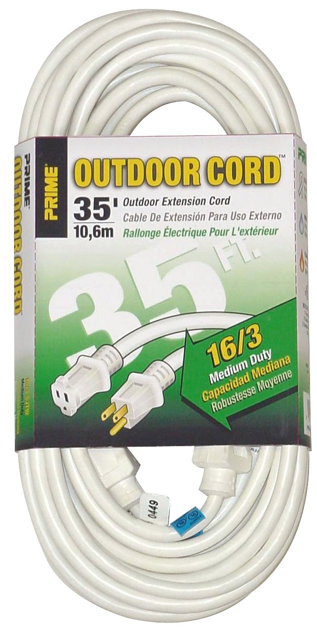 (1) Prime Wire EC883627 White 35 Foot Outdoor Indoor 163 SJTW