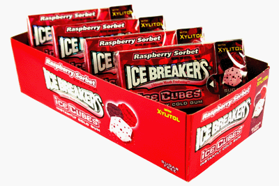Ice Breakers Gum Ice Cubes Raspberry Sorbet 8 Packs by Raspberry Candy