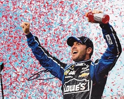 'AUTOGRAPHED 2013 Jimmie Johnson #48 Lowe''s Racing VICTORY LANE CELEBRATION 8X10 SIGNED NASCAR Glossy Photo w/ COA'