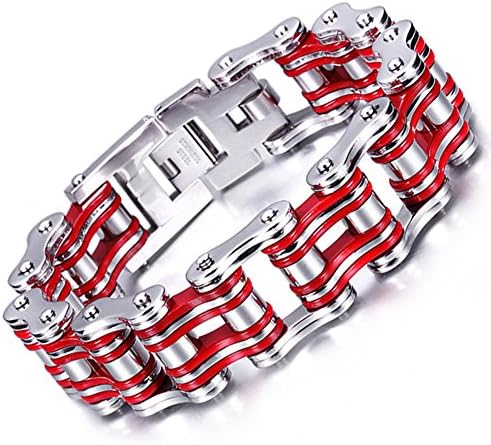 Cityvivo Jewelry Stainless Steel Men's Motorcycle Bike Chain Bracelet Fashion Link Bangle Heavy Metal