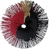 Luxury Divas Tricolor Block Knit Circle Scarf With Fringe