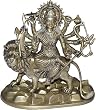 Durga Statues Hindu Goddess Sitting on Lion 8.5 x 4.25 x 9.5 inches