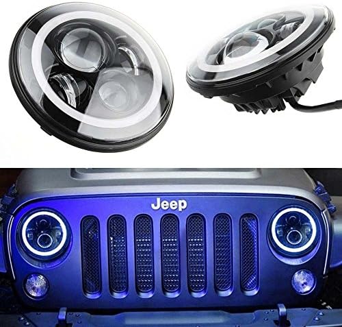 Sporthway® 7" Round 40W CREE LED Black Projector Headlights For Jeep Wrangler JK/TJ/LJ/CJ
