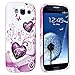 eForCity TPU Rubber Case Compatible with Samsung Galaxy S III / S3 i9300, Pink Heart