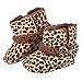 Warm Lovely Soft Sole Baby Girls Bowknot Leopard Snow Fur Boots Crib Shoes