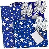 CD, DVD & VHS Blue Gift Boxes, 2 CD, 2 DVD, 1 Video, +5 Silver Gift Tags & Bows