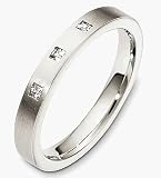 3mm 14 Karat White Gold Flat Style Diamond Wedding Band Ring