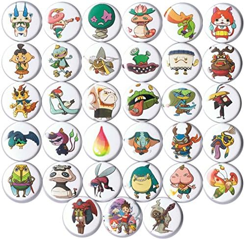 Set of 33 Yo-kai Watch 1" pins/buttons/badges