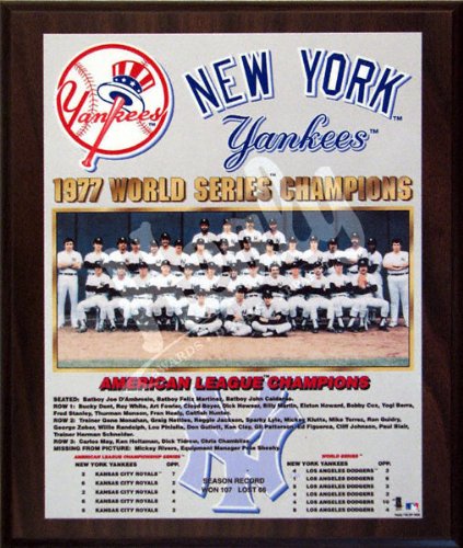 Buy 1977 New York Yankees World Series Champions Team 13x16 Plaque by Mounted Memories