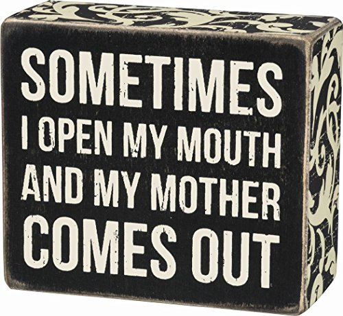 Primitives by Kathy28485 Floral Trimmed Box Sign, 4" x 3.5", My Mother Comes Out
