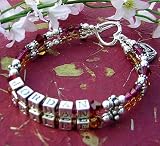Mother Grandmother 2 Strand Swarovski Crystal Birthstone Personalized Name Bracelet