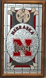 Nebraska Stained Glass Wall Clock