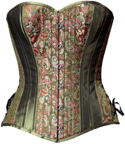 Timeless Trends Women's Steampunk Overbust Corset 24L Green