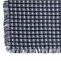 70 Inch Round Mountain Woven Homespun Tablecloth 100% USA Cotton, Navy/White