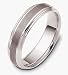 6mm Wide Stylish Titanium & 14 Karat White Gold Comfort Fit Wedding Band Ring