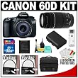 Canon EOS 60D Digital SLR Camera Body with EF-S 18-135mm IS Lens & 75-300mm III Lens + 32GB Card + Battery + Case + Accessory Kit Canon EOS 60D Digital SLR Camera Body with EF-S 18-135mm IS Lens & 75-300mm III Lens + 32GB Card + Battery + Case + Accessory Kit