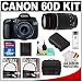 Canon EOS 60D Digital SLR Camera Body with EF-S 18-135mm IS Lens & 75-300mm III Lens + 32GB Card + Battery + Case + Accessory Kit
